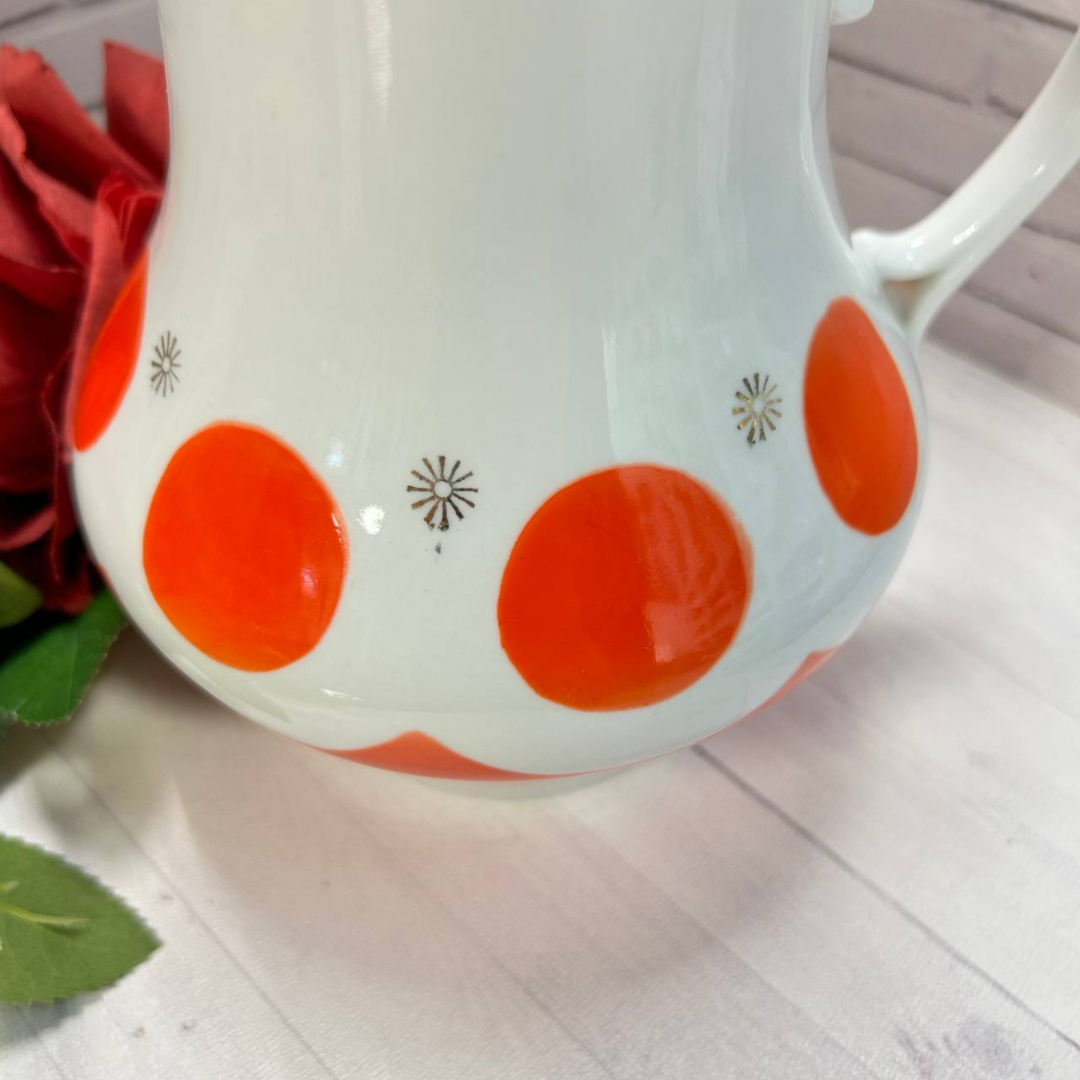 Кувшин "Горох" Городницкий ФЗ 1970-1980гг. Фарфор с крытьем и позолотой. Винтаж, СССР. Картинка 6